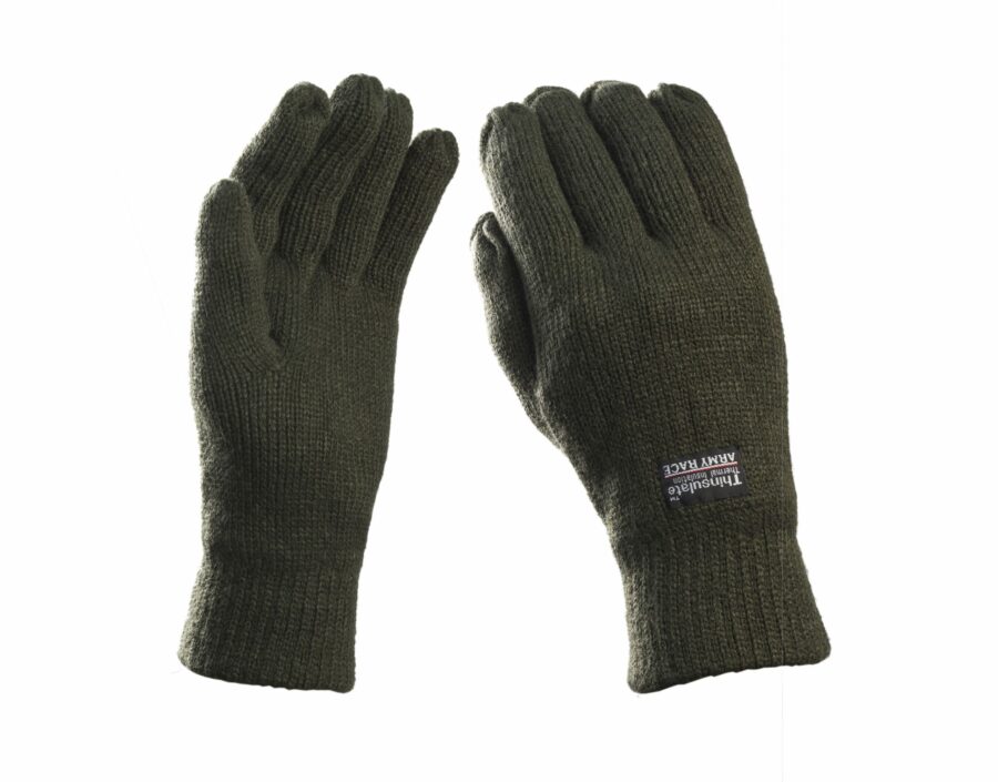 KNITTED GLOVES WITH THINSULATE KHAKI LINING